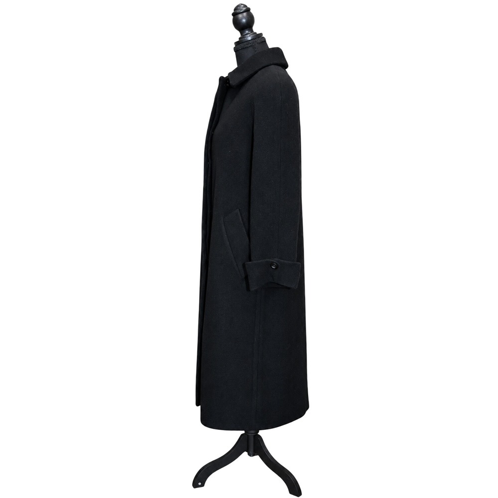 Vintage London Fog 100% Wool Longline Overcoat Women 2P Black